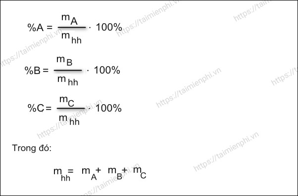 Cách tính phần trăm khối lượng, công thức chuẩn SGK